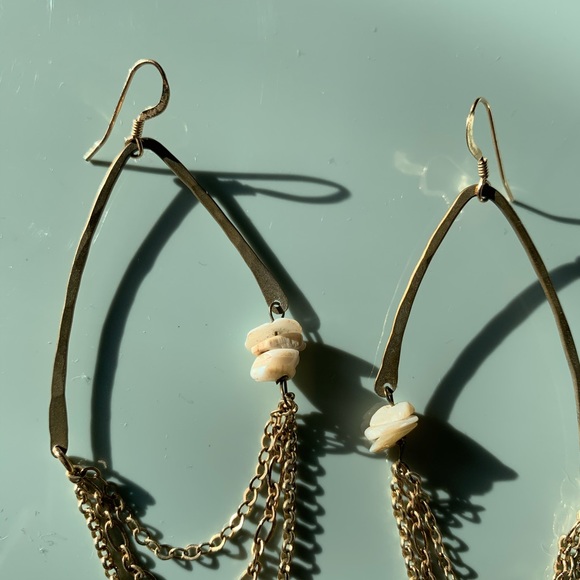 HANDMADE 🌟 beautiful dangly boho chain earrings - Picture 3 of 3